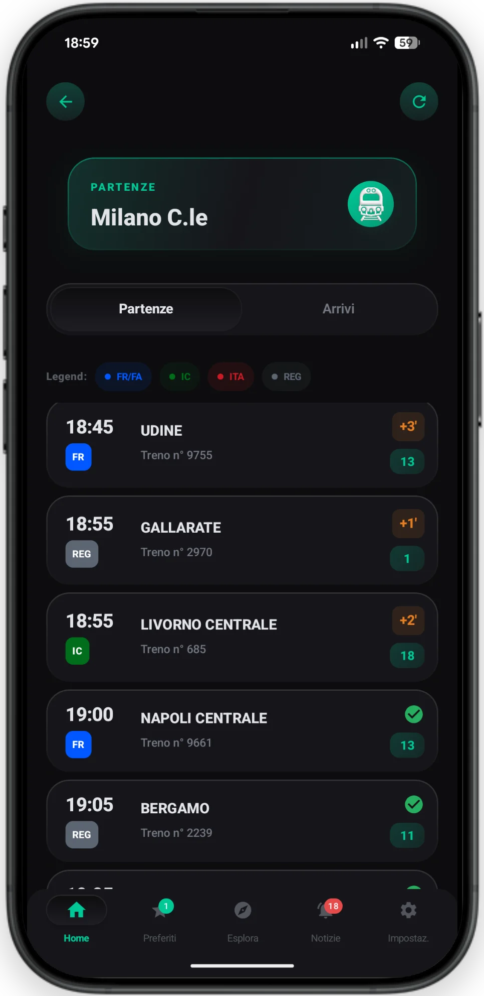 Departures Screen